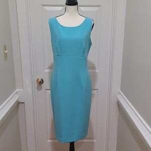 Kasper Sleeveless Knee-Length Sheath Dress in Sky Blue